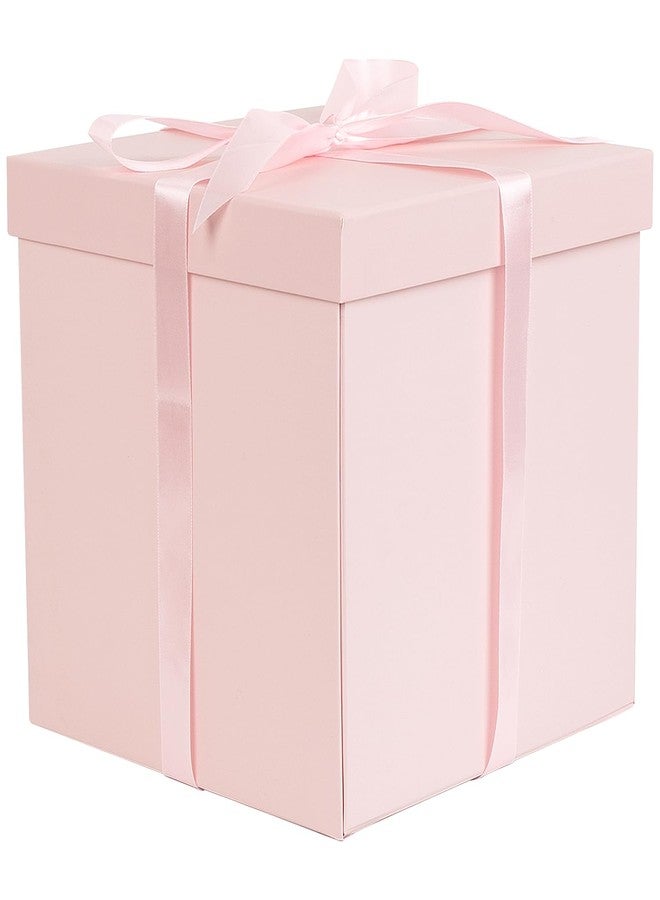 Jaywayang 10" Large Gift Box with Lid and Ribbon, Pink Gift Box with Paper Filler for Birthday, Wedding, Mother's Day, Anniversarry Presents Wrapping. - Image 1